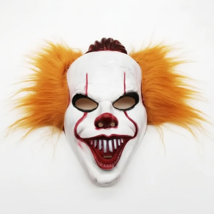 Halloween enge creepy clownsmasker met sinistere grijns voor feest en spookhuis
