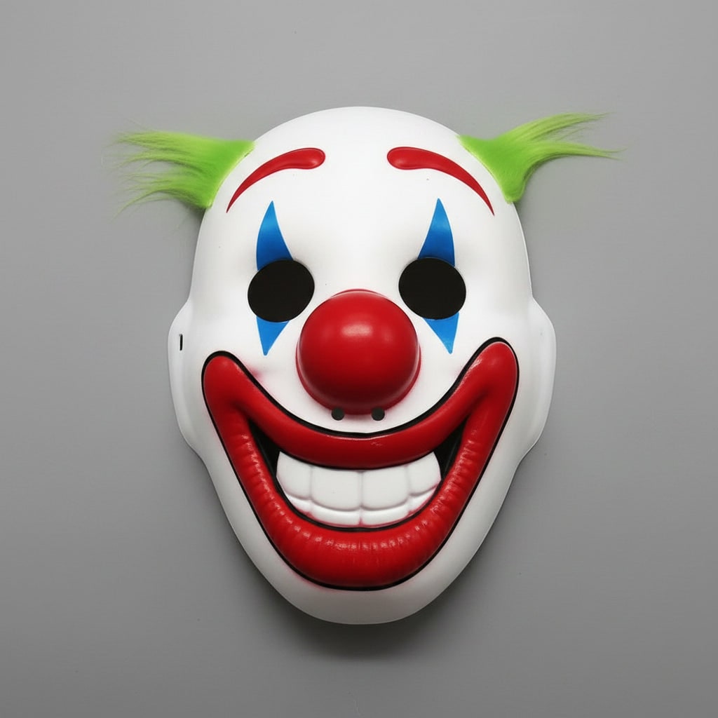 Halloween enge creepy clownsmasker met sinistere grijns voor feest en spookhuis