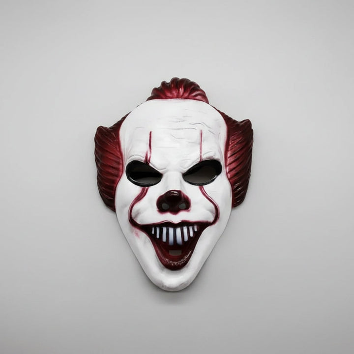 Halloween enge creepy clownsmasker met sinistere grijns voor feest en spookhuis
