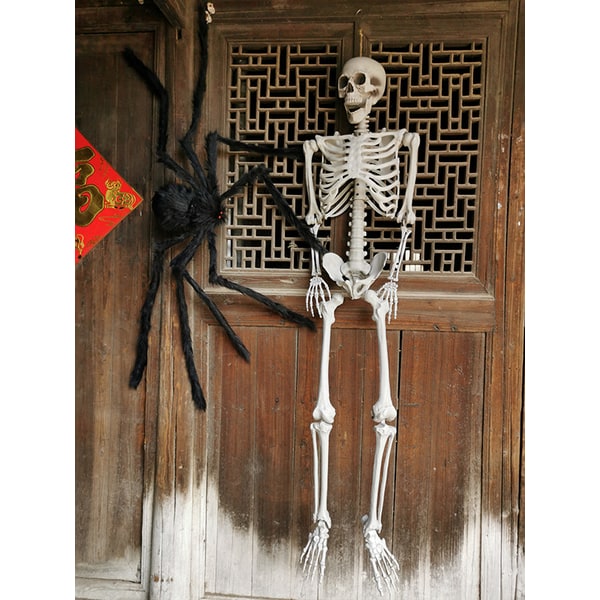 Halloween-skeletdecoratie en garagedeurhoes, verstelbaar plastic rekwisiet