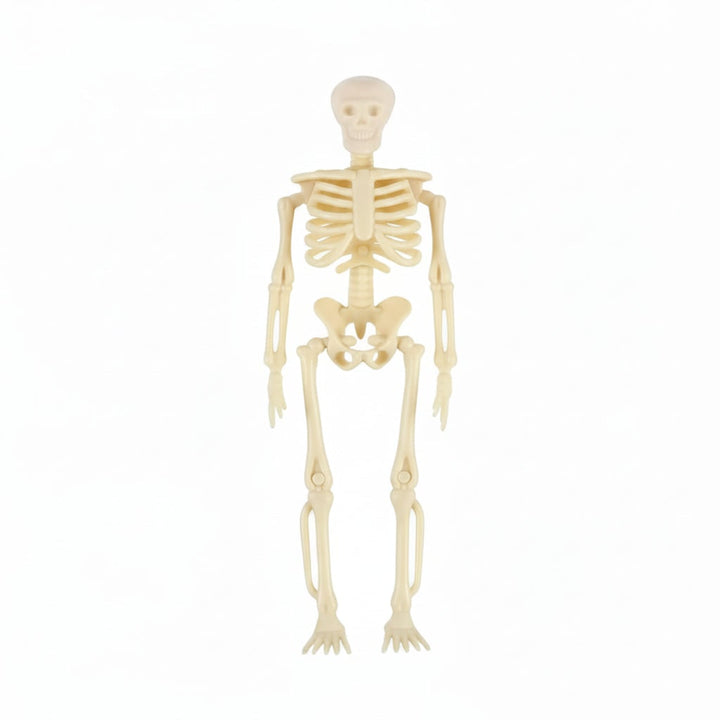 Halloween skeletdecoratie mini kunststof verstelbare figuurtjes met jutetouw voor feest en spookhuis