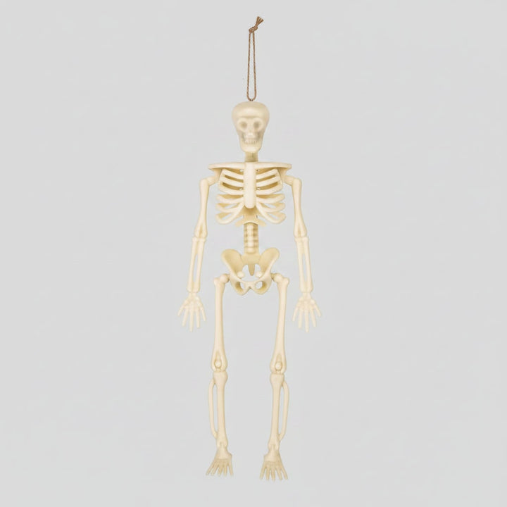 Halloween skeletdecoratie mini kunststof verstelbare figuurtjes met jutetouw voor feest en spookhuis