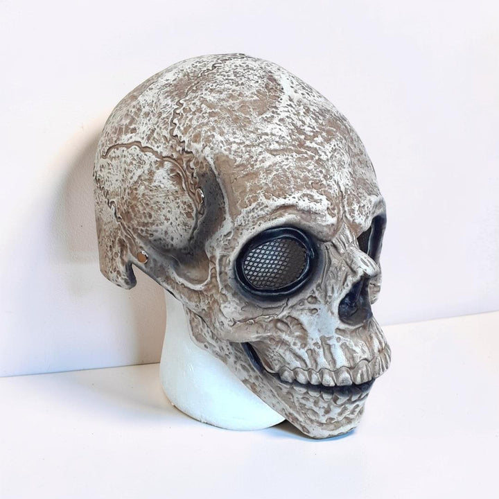 Halloween schedelmasker met bewegende kaak en griezelige meshogen voor cosplay kostuumfeest