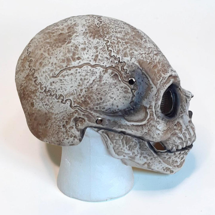 Halloween schedelmasker met bewegende kaak en griezelige meshogen voor cosplay kostuumfeest