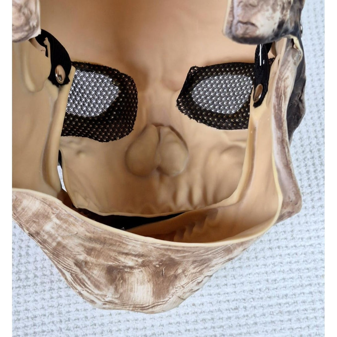 Halloween schedelmasker met bewegende kaak en griezelige meshogen voor cosplay kostuumfeest