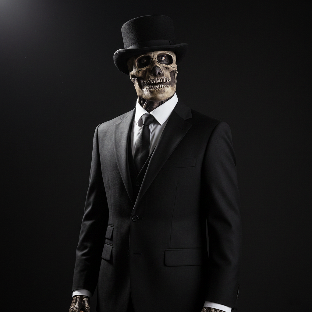 Halloween-schedelmasker met skeletborstplaat en blootliggende hersenen voor een eng feest