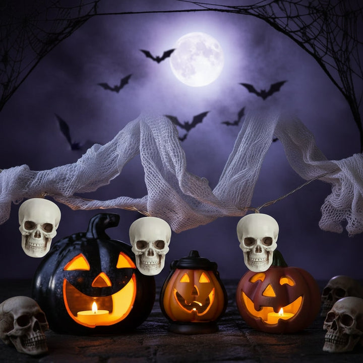 Halloween schedelrekwisieten en suikerdecoraties set van 10 mini plastic voor feest