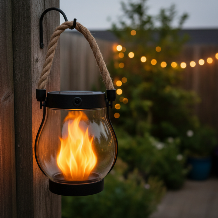 Halloween zonne-energie buitenlantaarn met flikkerend vlameffect voor tuindecoratie