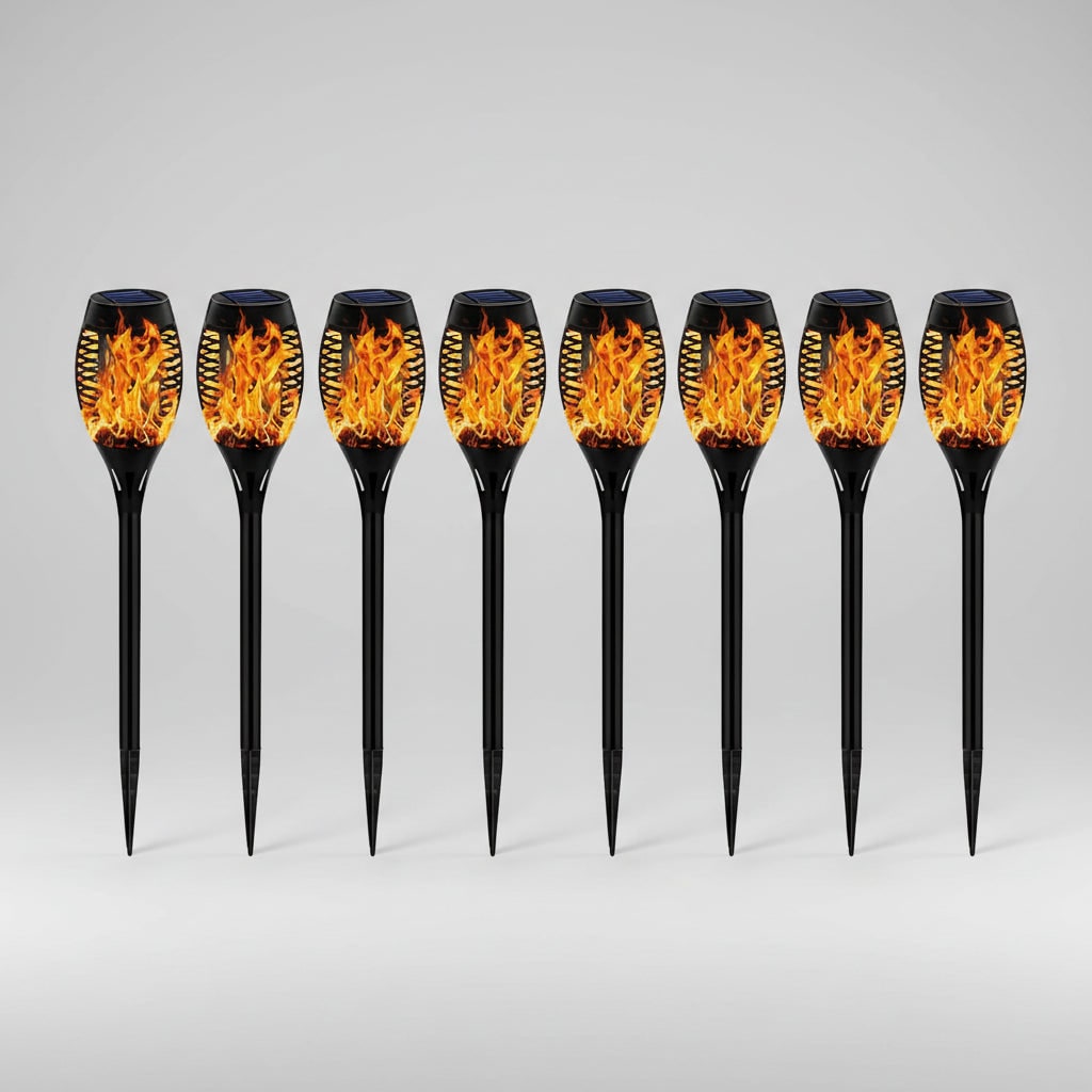 Halloween zonne-energie buitenfakkels met flakkerend vlameffect voor tuindecoratie