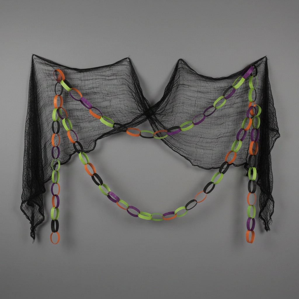 Halloween griezelige zwarte gaasnetdecoratie voor spookhuis feestdecoratie creepy cloth