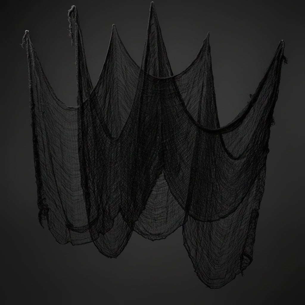 Halloween griezelige zwarte gaasnetdecoratie voor spookhuis feestdecoratie creepy cloth