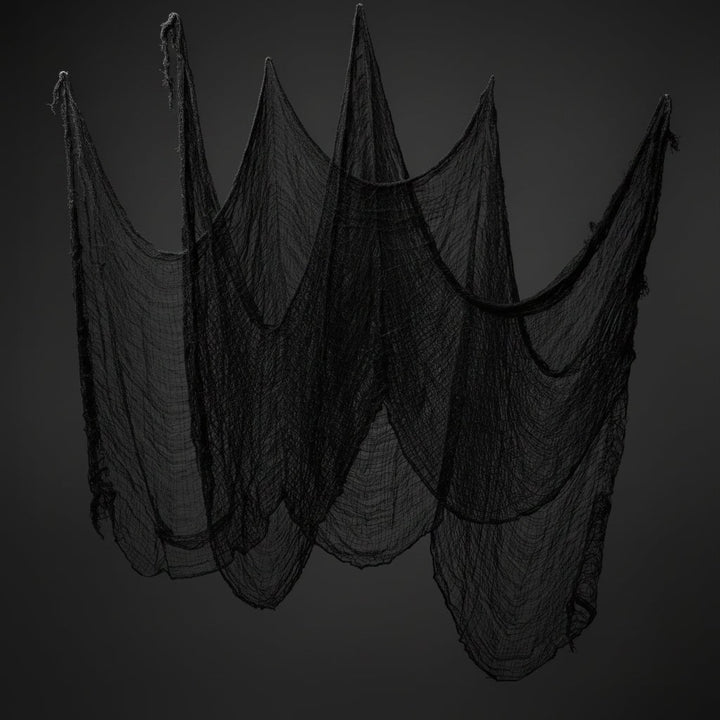Halloween griezelige zwarte gaasnetdecoratie voor spookhuis feestdecoratie creepy cloth