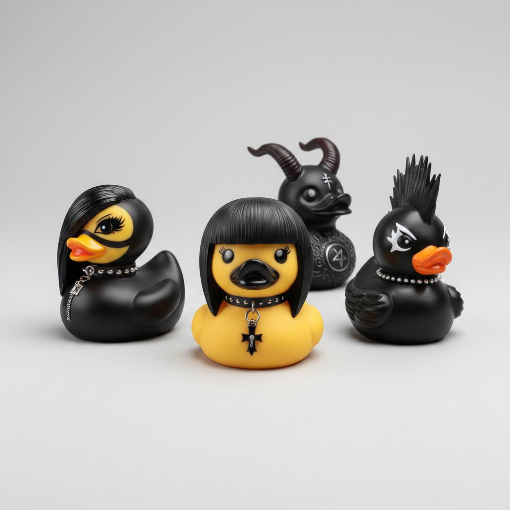 Halloween griezelige rubberen eend squishy bad gotische decoratie duivel en stekelhalsband