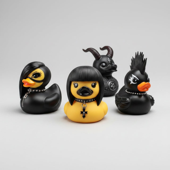 Halloween griezelige rubberen eend squishy bad gotische decoratie duivel en stekelhalsband