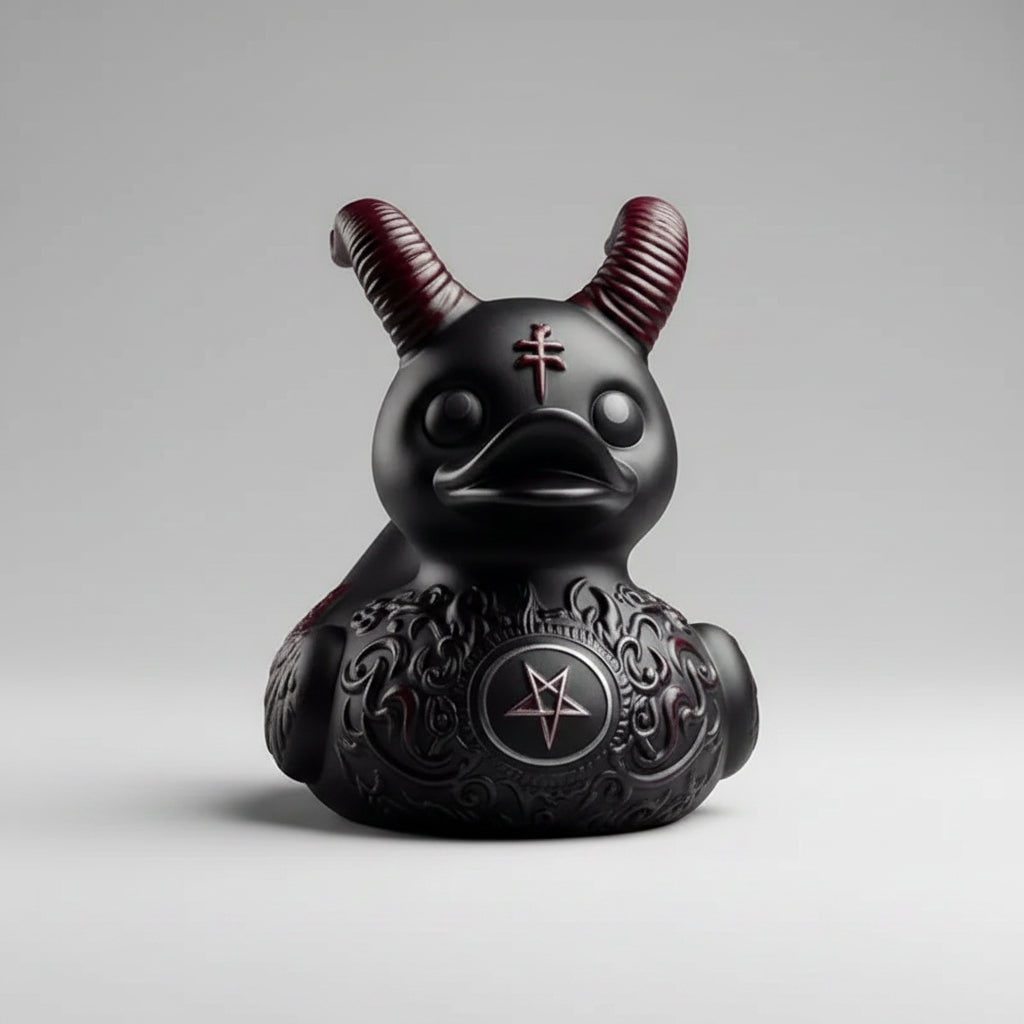 Halloween griezelige rubberen eend squishy bad gotische decoratie duivel en stekelhalsband