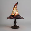 Halloween heksenhoed tafellamp met glas-in-loodkap