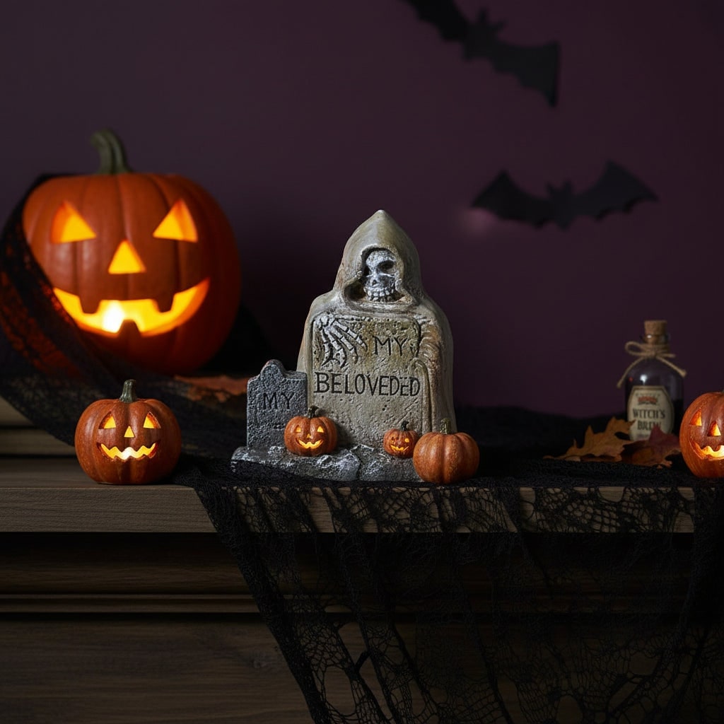 Halloween grafsteen decoraties en miniatuurbeeldjes voor tafeldecoratie op feesten