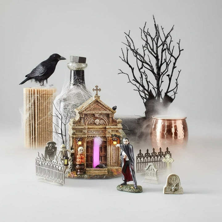 Halloween grafstenen en kerkhofdecoratie hars 4-delige set voor feest en tafeldisplay