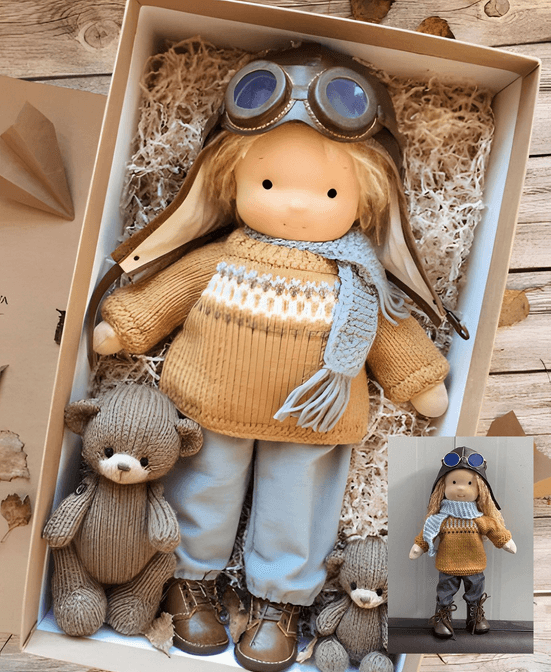 Handgemaakte Waldorf-knuffelpop – Poppi