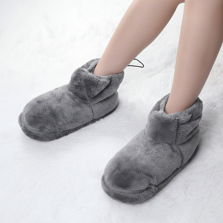 USB-verwarmde pluche pantoffels met voetboogsteun