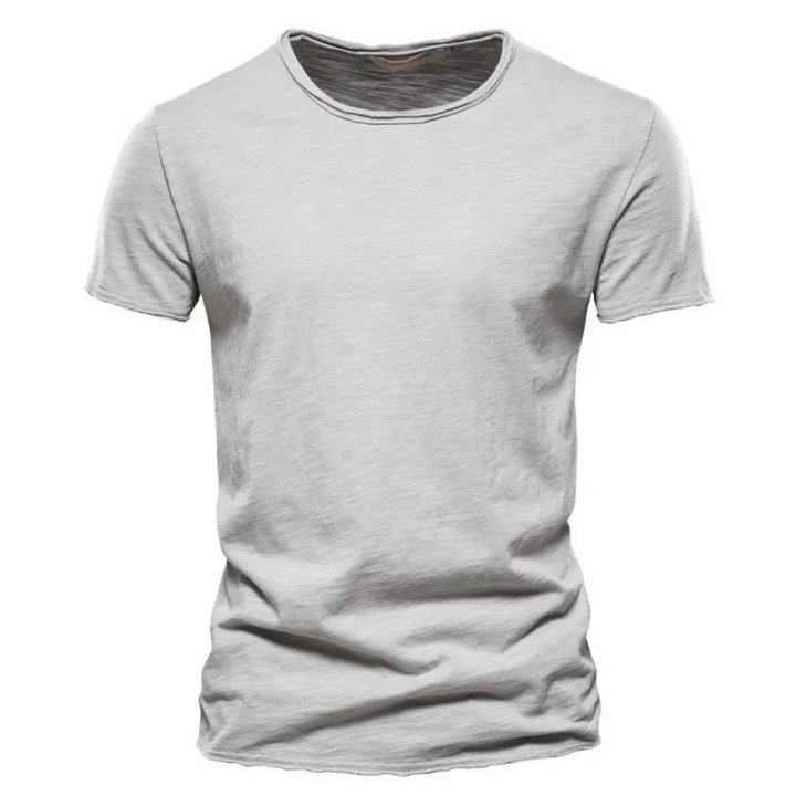 Heren-T-shirt met ronde hals en slubgaren-structuur