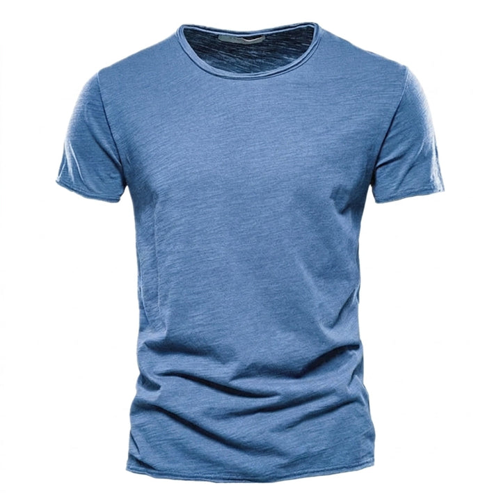 Heren-T-shirt met ronde hals en slubgaren-structuur