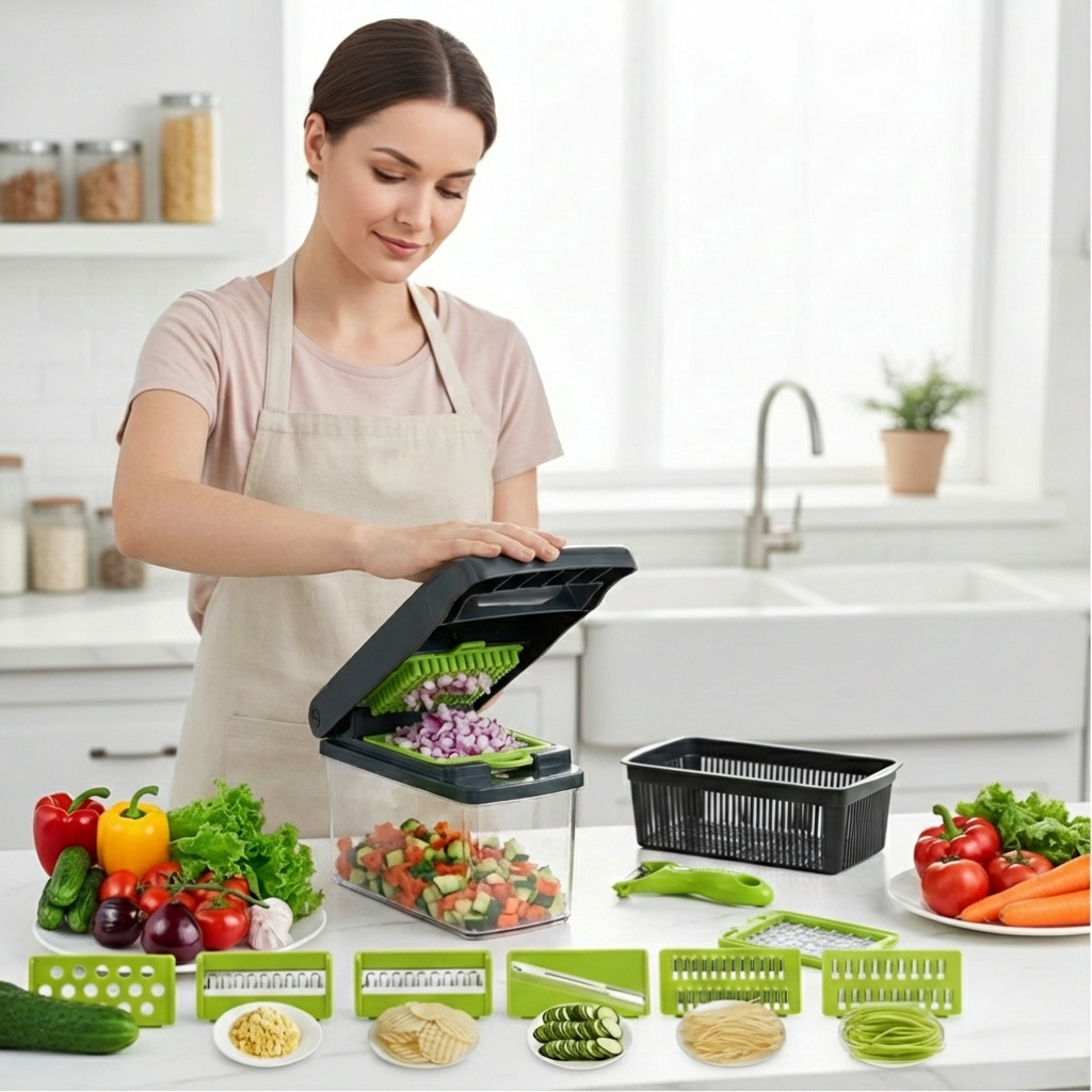 4-in-1 Groentensnijder en Spiralizer