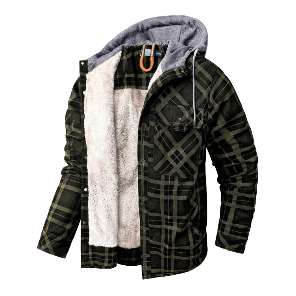 Tijdloos stoer geruit overhemd vest blouse met capuchon heren