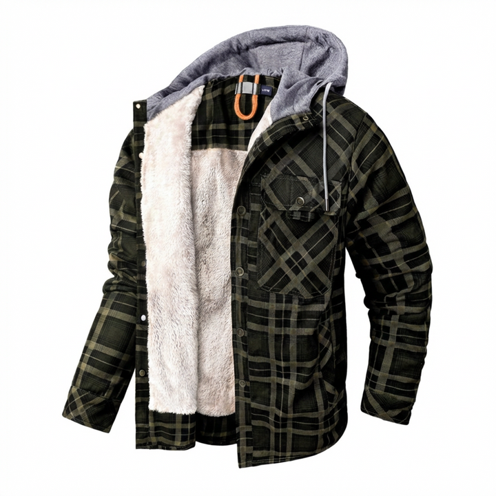 Tijdloos stoer geruit overhemd vest blouse met capuchon heren