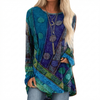 Tuniek met lange mouwen en patchworkpatroon voor dames