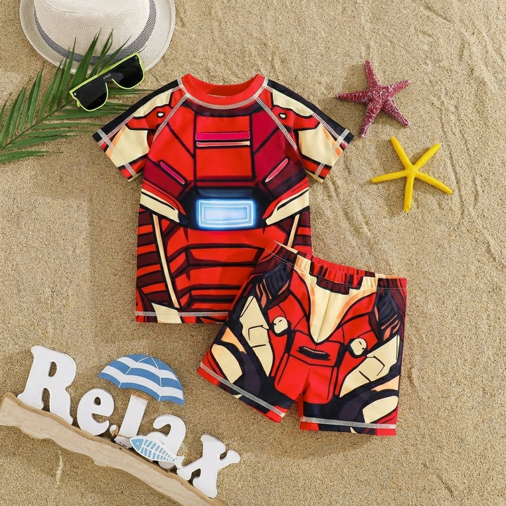 Jonge Jongen Casual Loose-Fit T-Shirt & Shorts Zwem Set