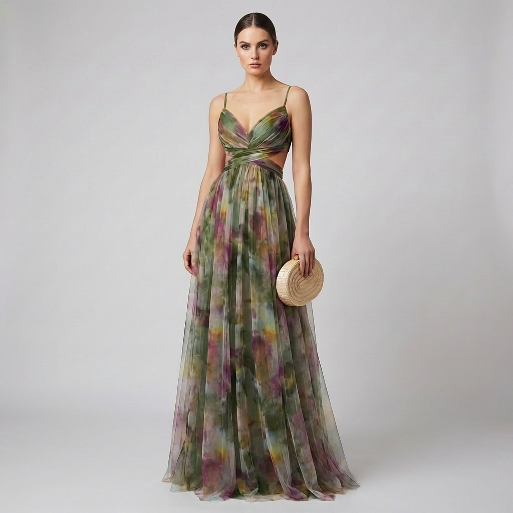 Maxi-jurk van mesh voor dames