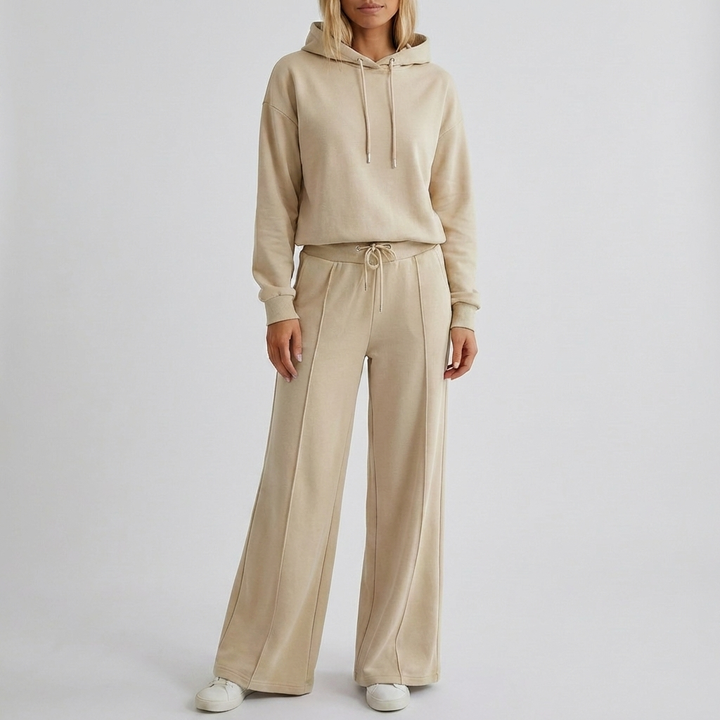 Tweedelige set met hoodie en wijde broek voor dames