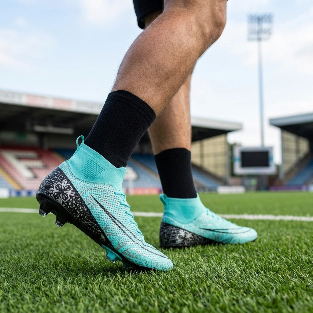 Voetbalschoenen voor heren met hoge schacht en goede grip