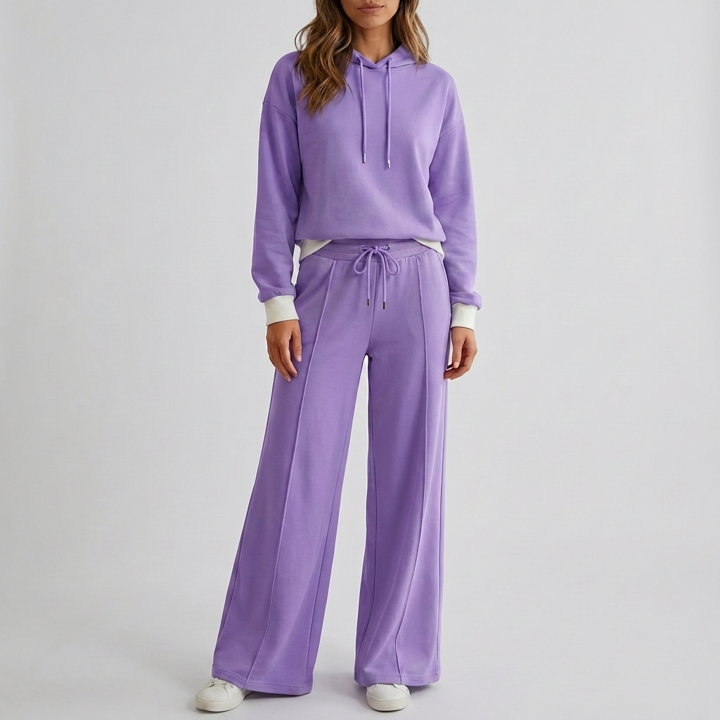 Tweedelige set met hoodie en wijde broek voor dames