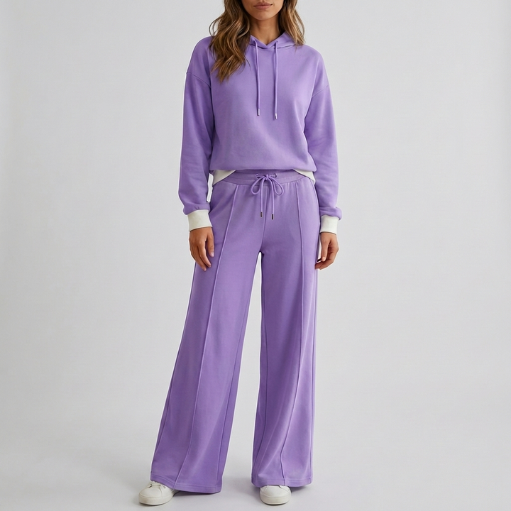 Tweedelige set met hoodie en wijde broek voor dames