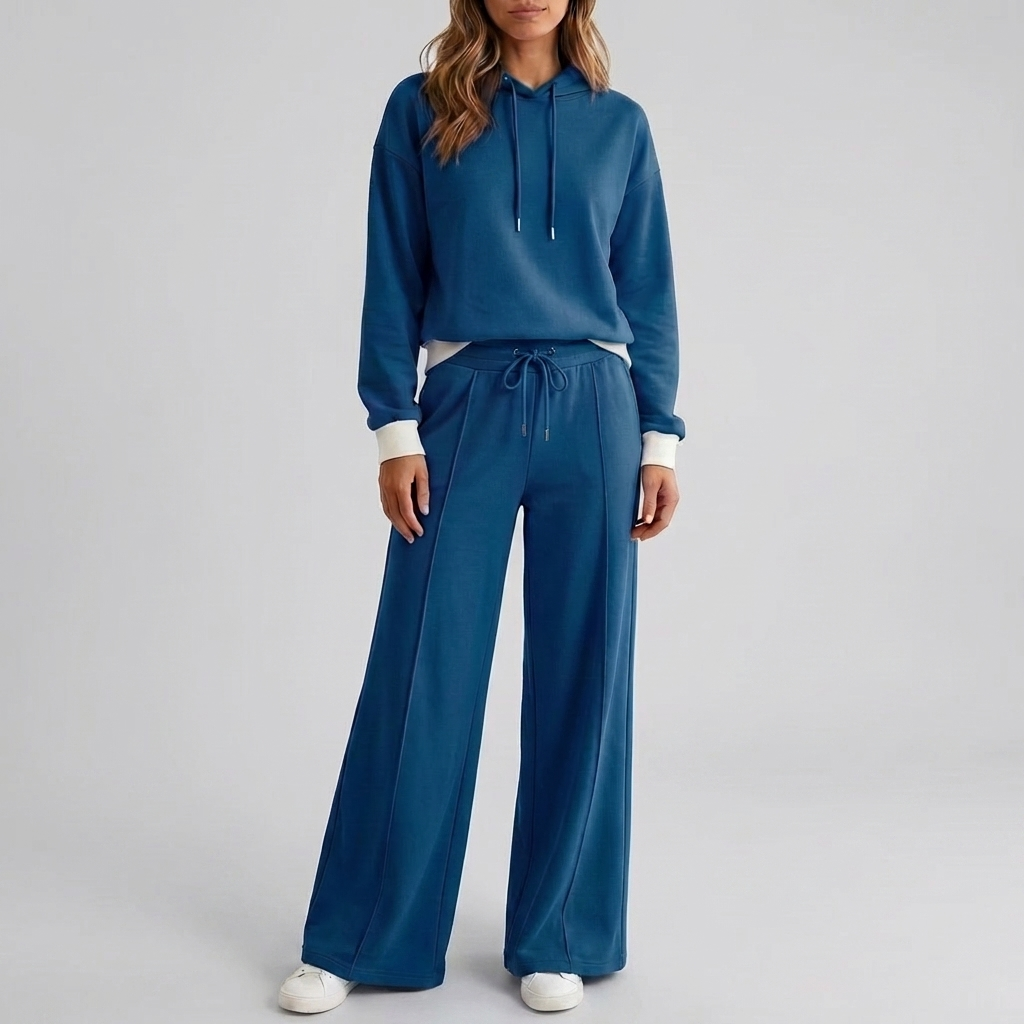 Tweedelige set met hoodie en wijde broek voor dames