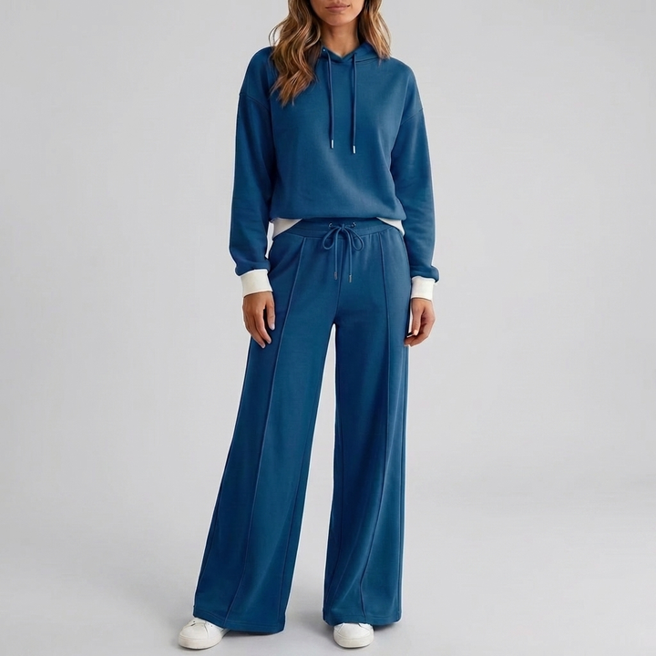 Tweedelige set met hoodie en wijde broek voor dames