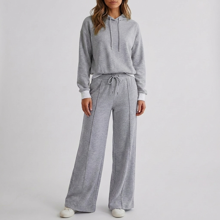 Tweedelige set met hoodie en wijde broek voor dames