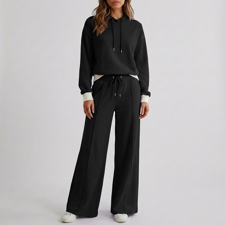 Tweedelige set met hoodie en wijde broek voor dames