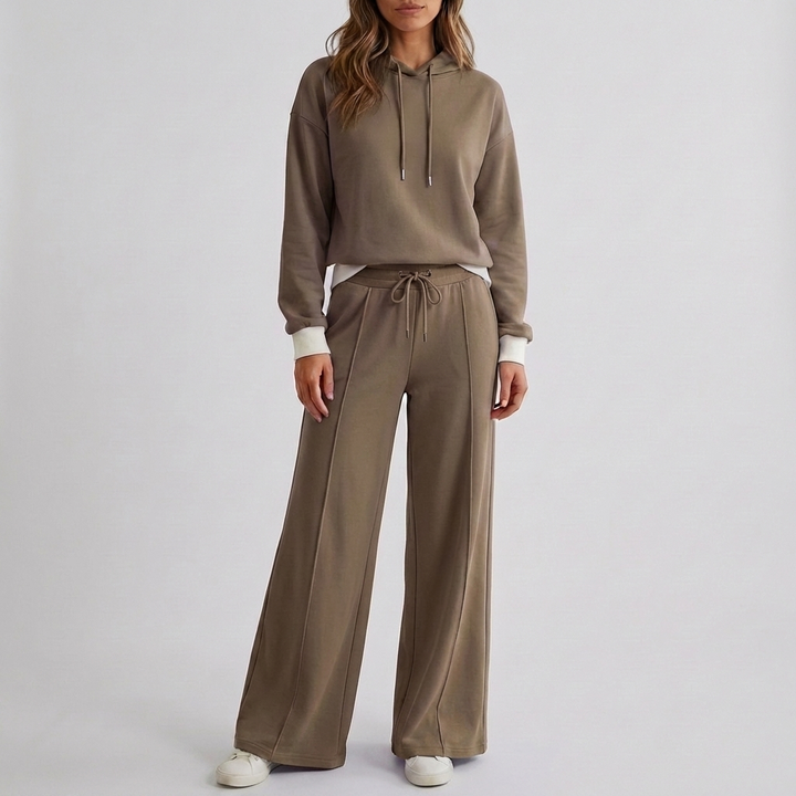 Tweedelige set met hoodie en wijde broek voor dames