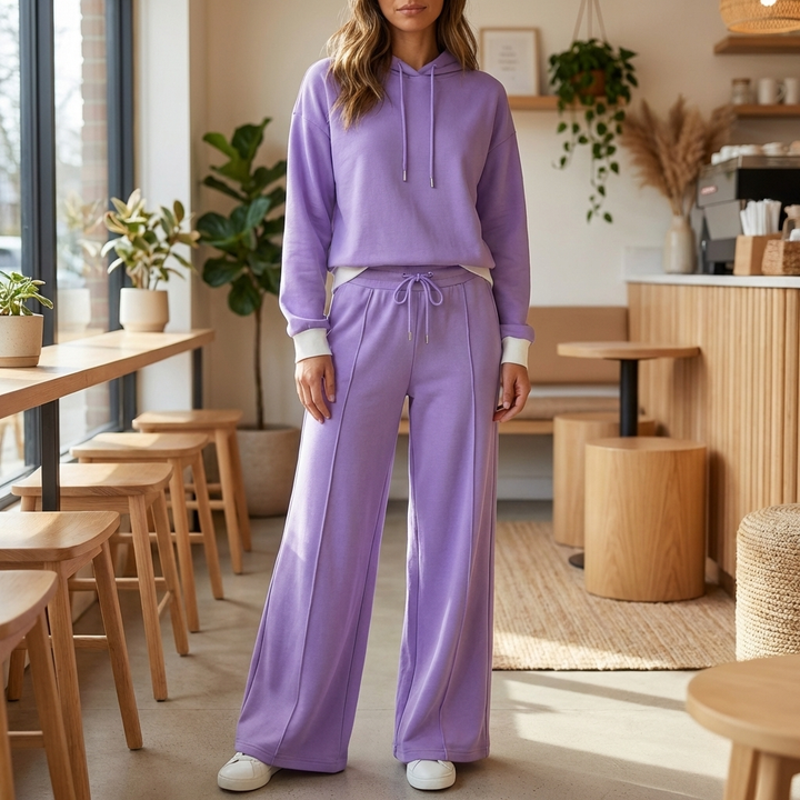 Tweedelige set met hoodie en wijde broek voor dames