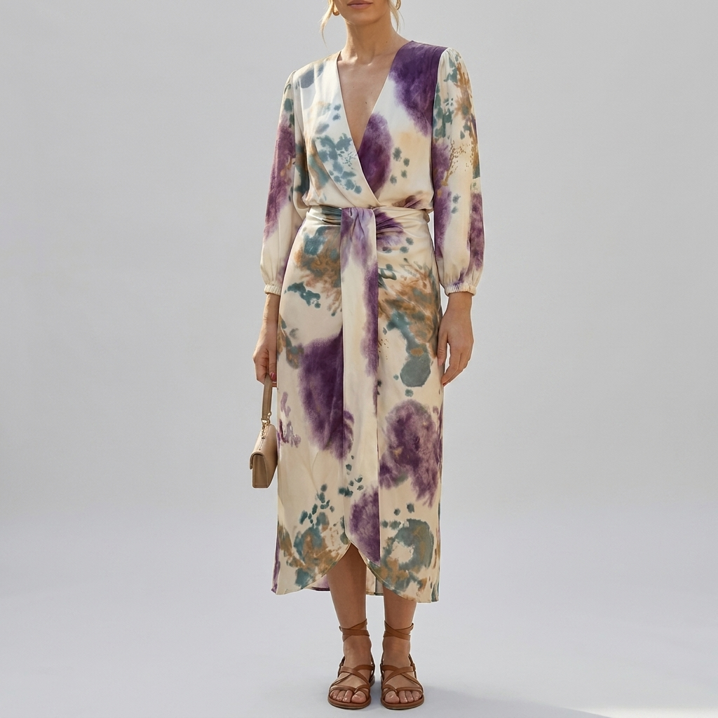 Wikkeljurk met Lange Mouwen en Tie Taille