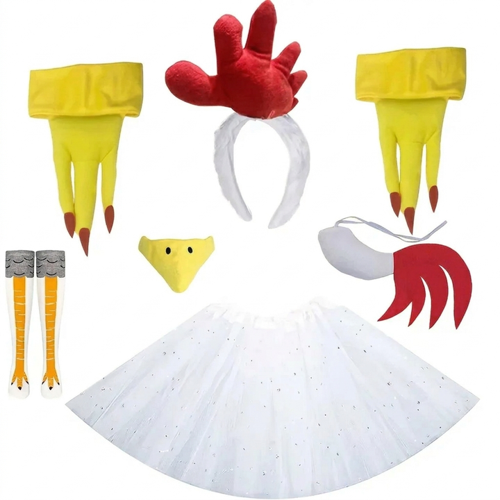Carnavals Kip Kostuum | Complete 8-Delige Schattige Chicken Look