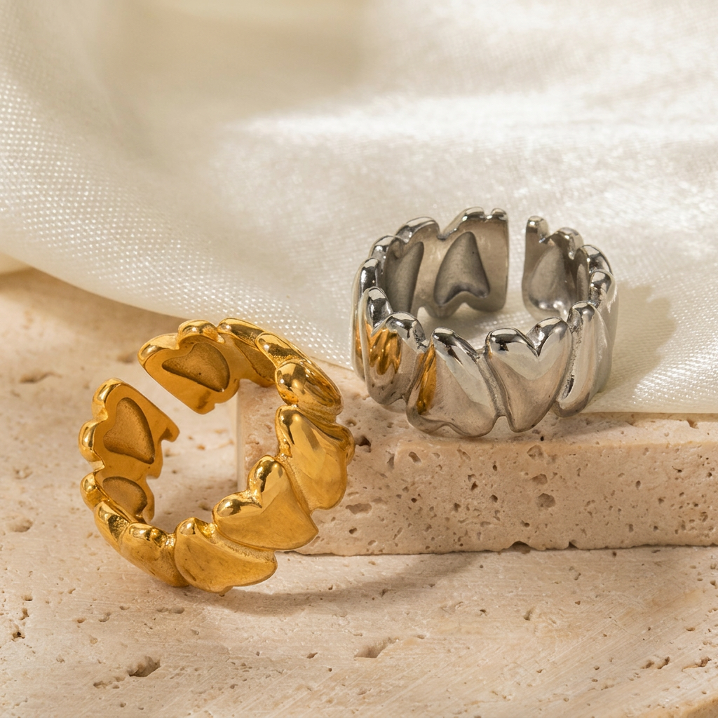 18K Gouden RVS Liefde Open Ring