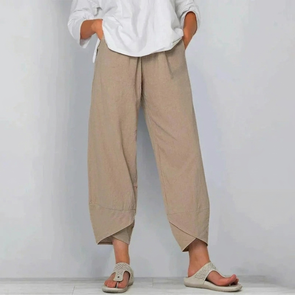 Dames Cropped Broek met Wijde Pijpen