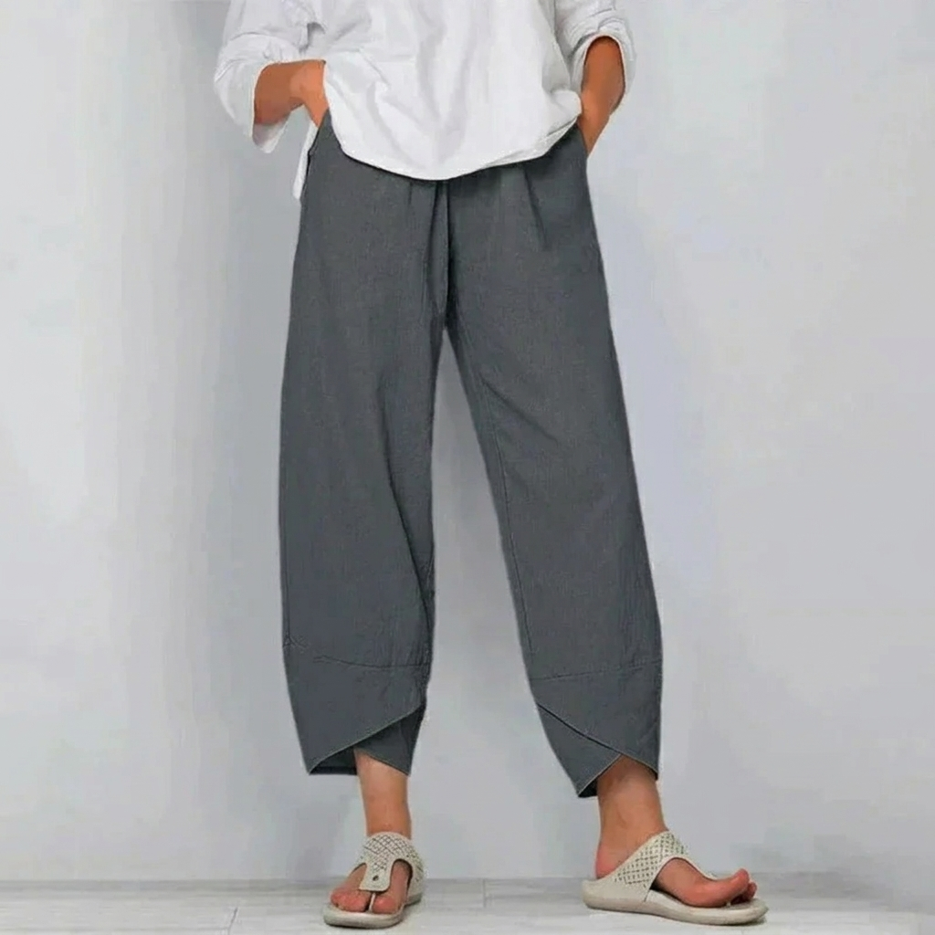Dames Cropped Broek met Wijde Pijpen