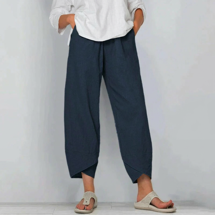 Dames Cropped Broek met Wijde Pijpen