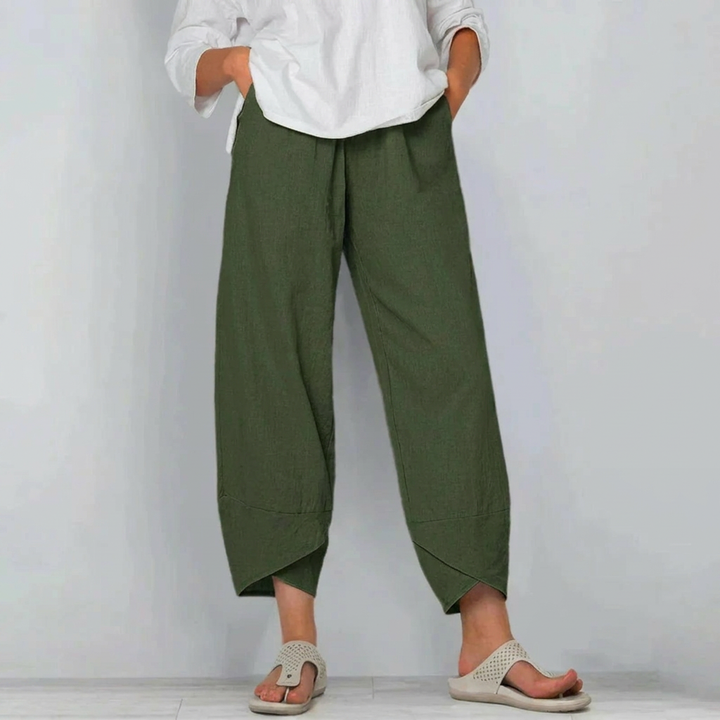 Dames Cropped Broek met Wijde Pijpen