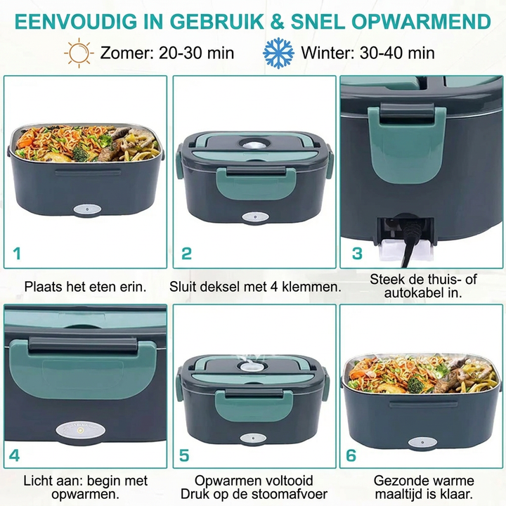 1.5 L Elektrische Lunchbox | Draagbare Warmhouder 60 W